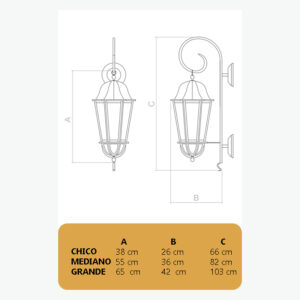 Combinado - Farol con ménsula bastón